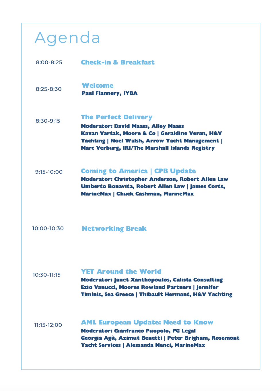 2026 Superyacht Law Summit Monaco Agenda