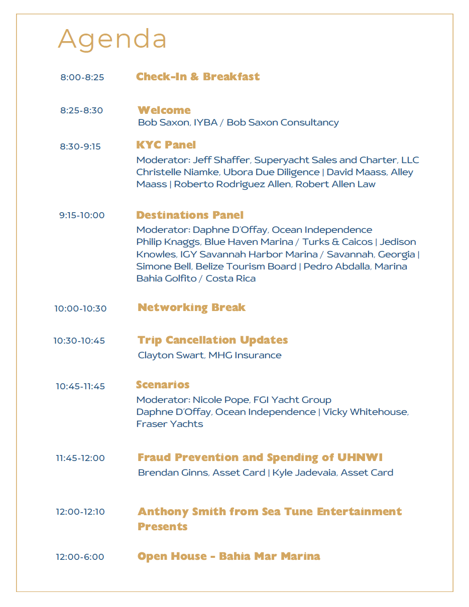2026 Charter Seminar Agenda