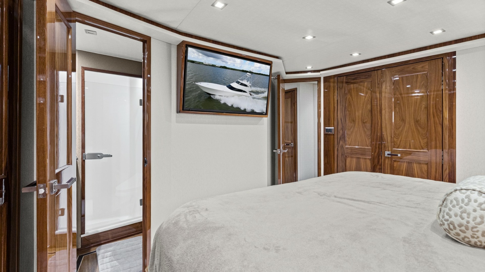 2017 72 Viking Enclosed Bridge Share-E Port Stateroom and Head (5)