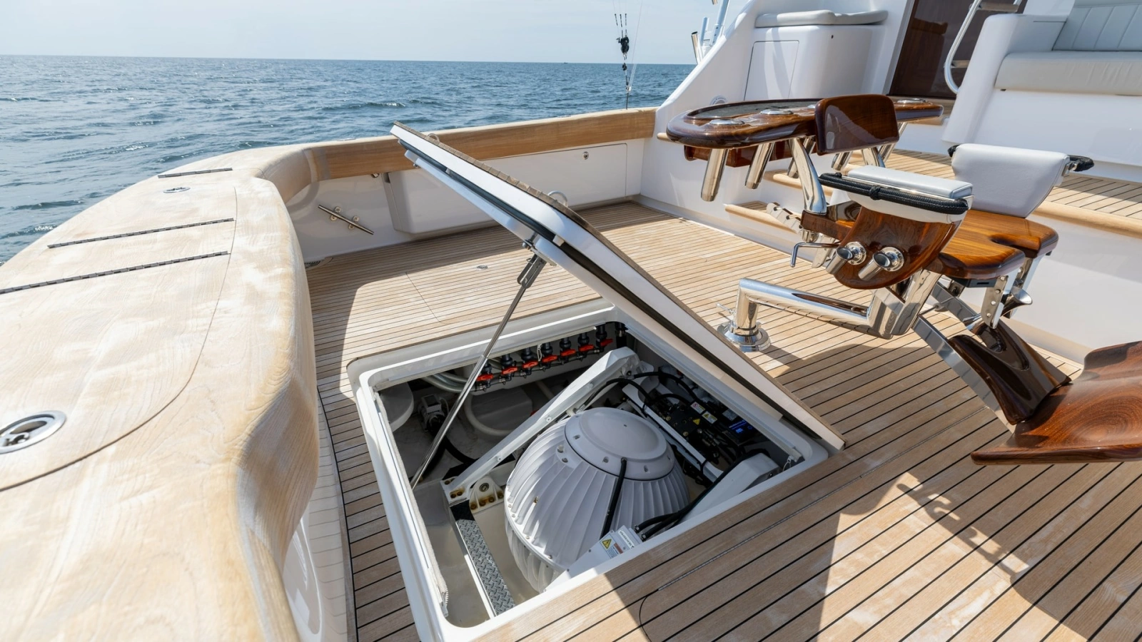 Aft Deck with Engine Access Hatch