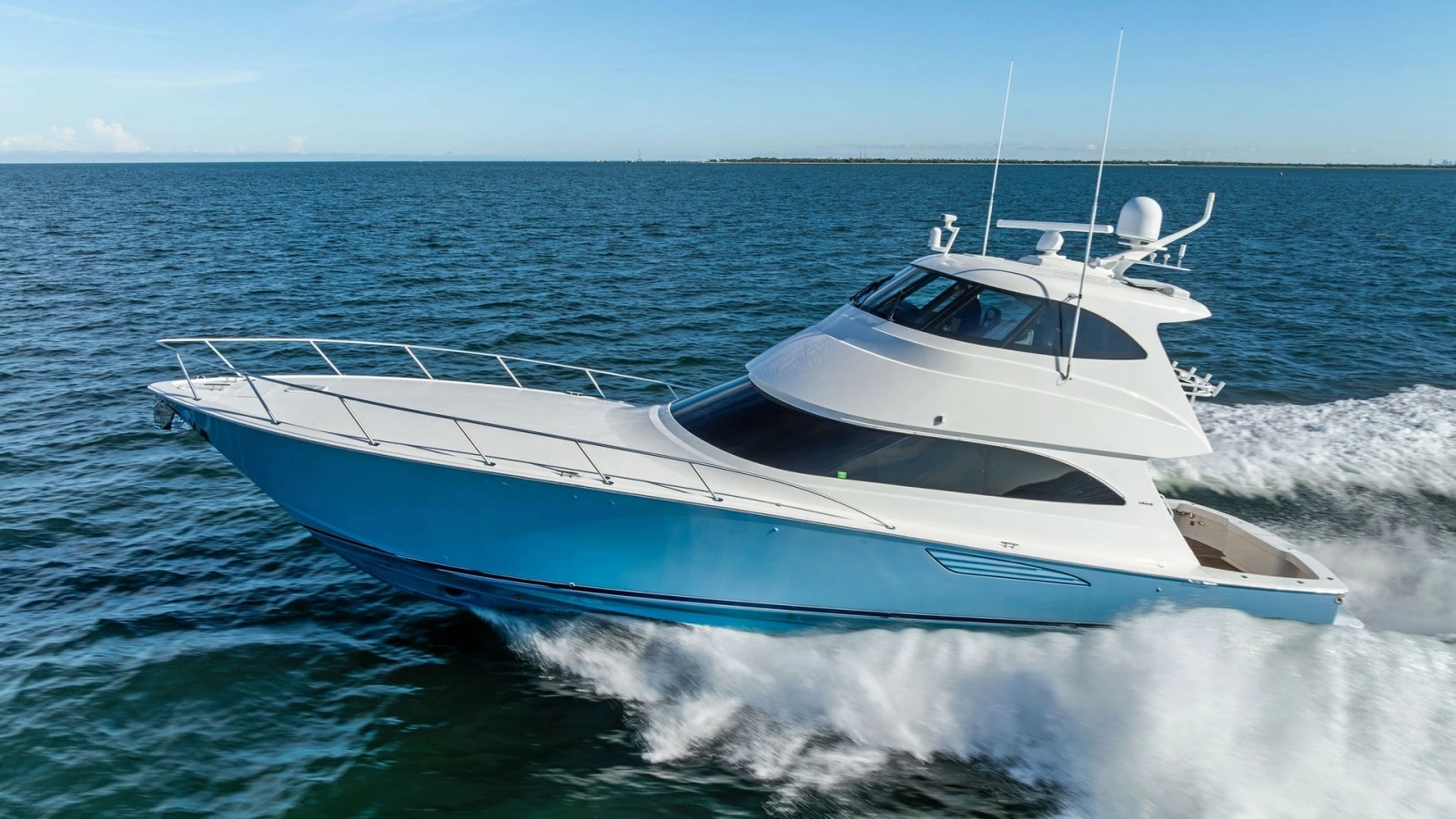 Viking 62 Enclosed Bridge in Motion