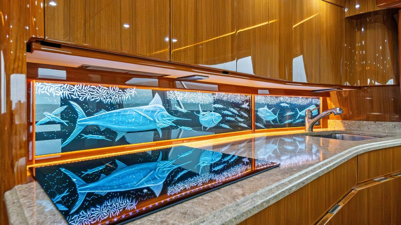 Galley with Custom Backsplash Art