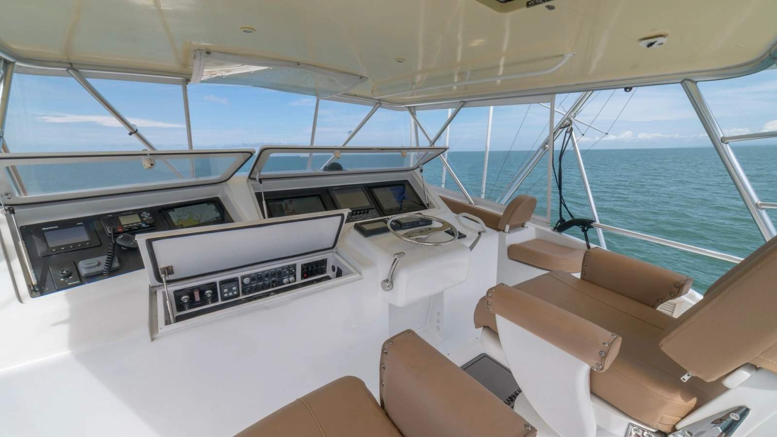 Flybridge Helm with Seating 2002 Viking 61 Convertible