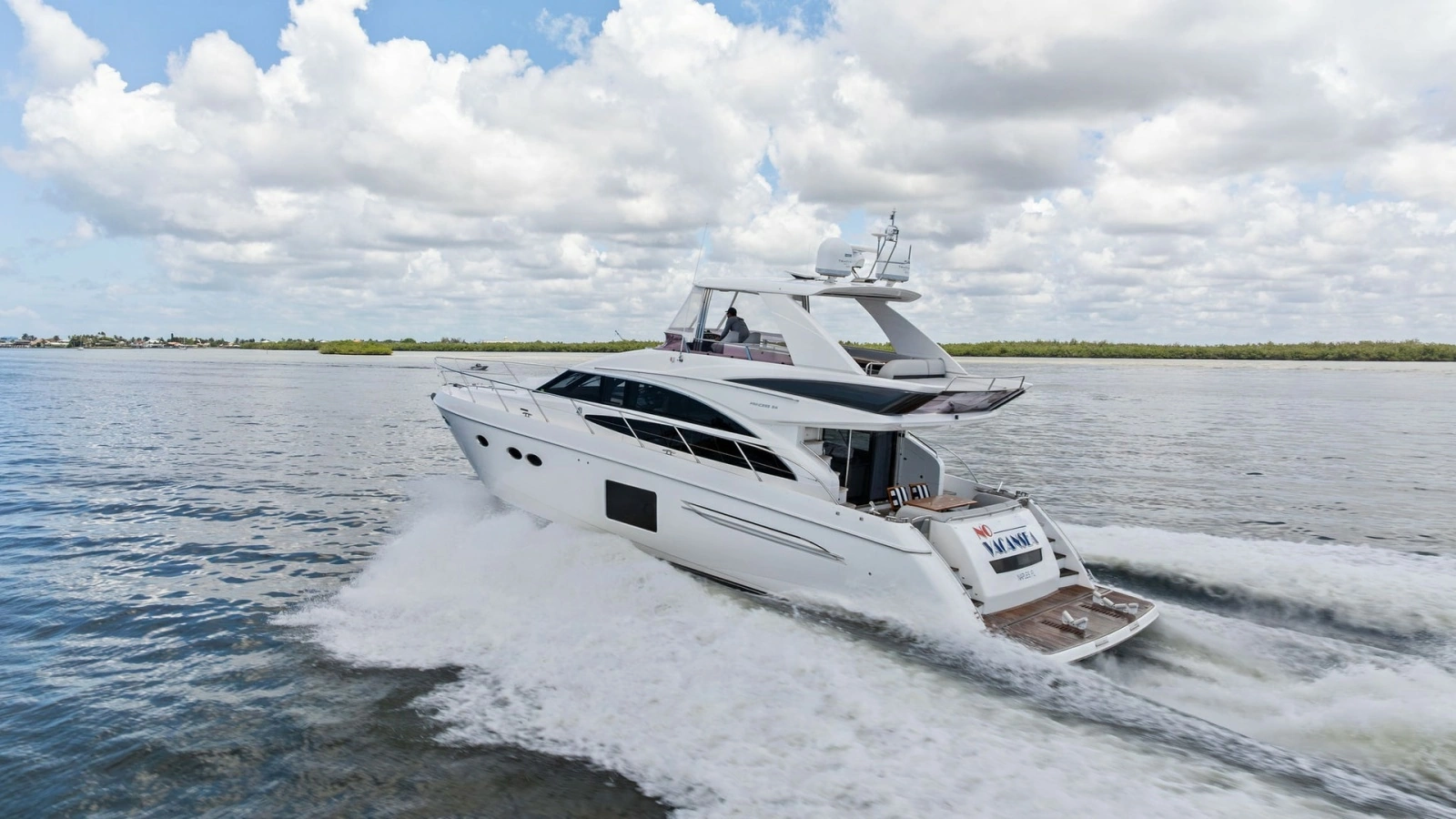 Dynamic Side View of Flybridge Cruiser