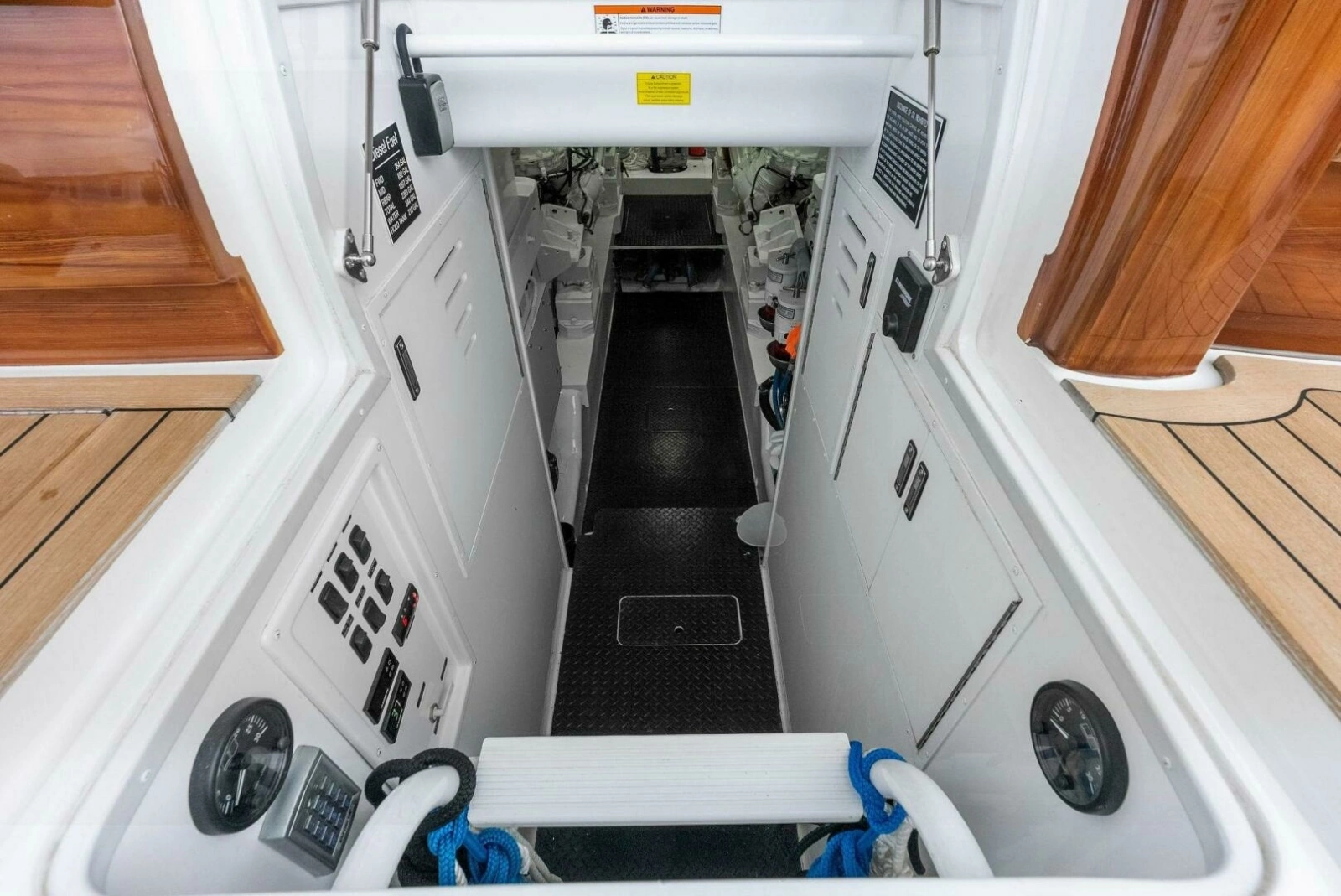 2022 Viking 68 Enclosed Bridge- PIPE DREAM- Cockpit Engine Room Entrance 