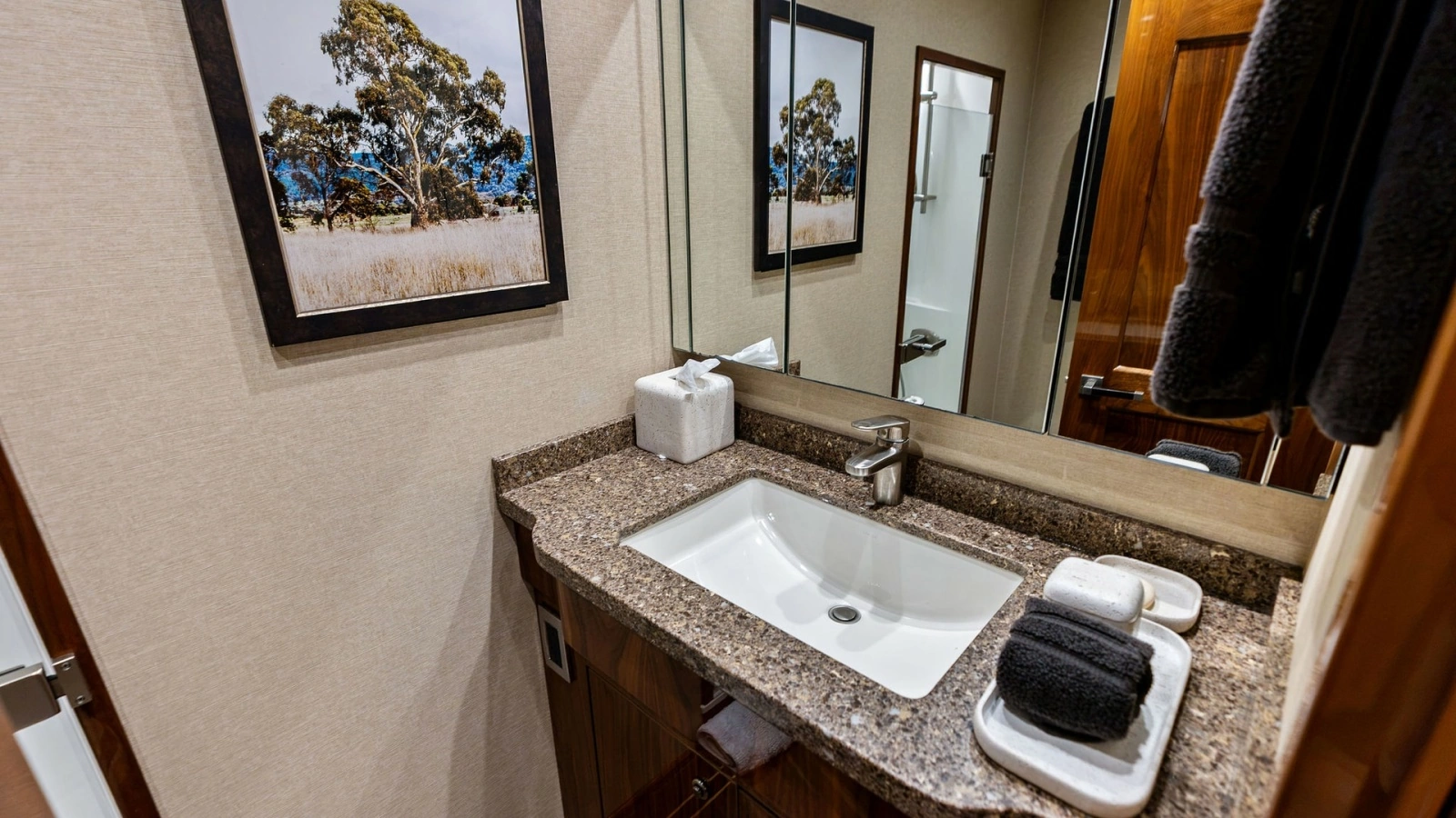 Elegant Vanity and Sink Area