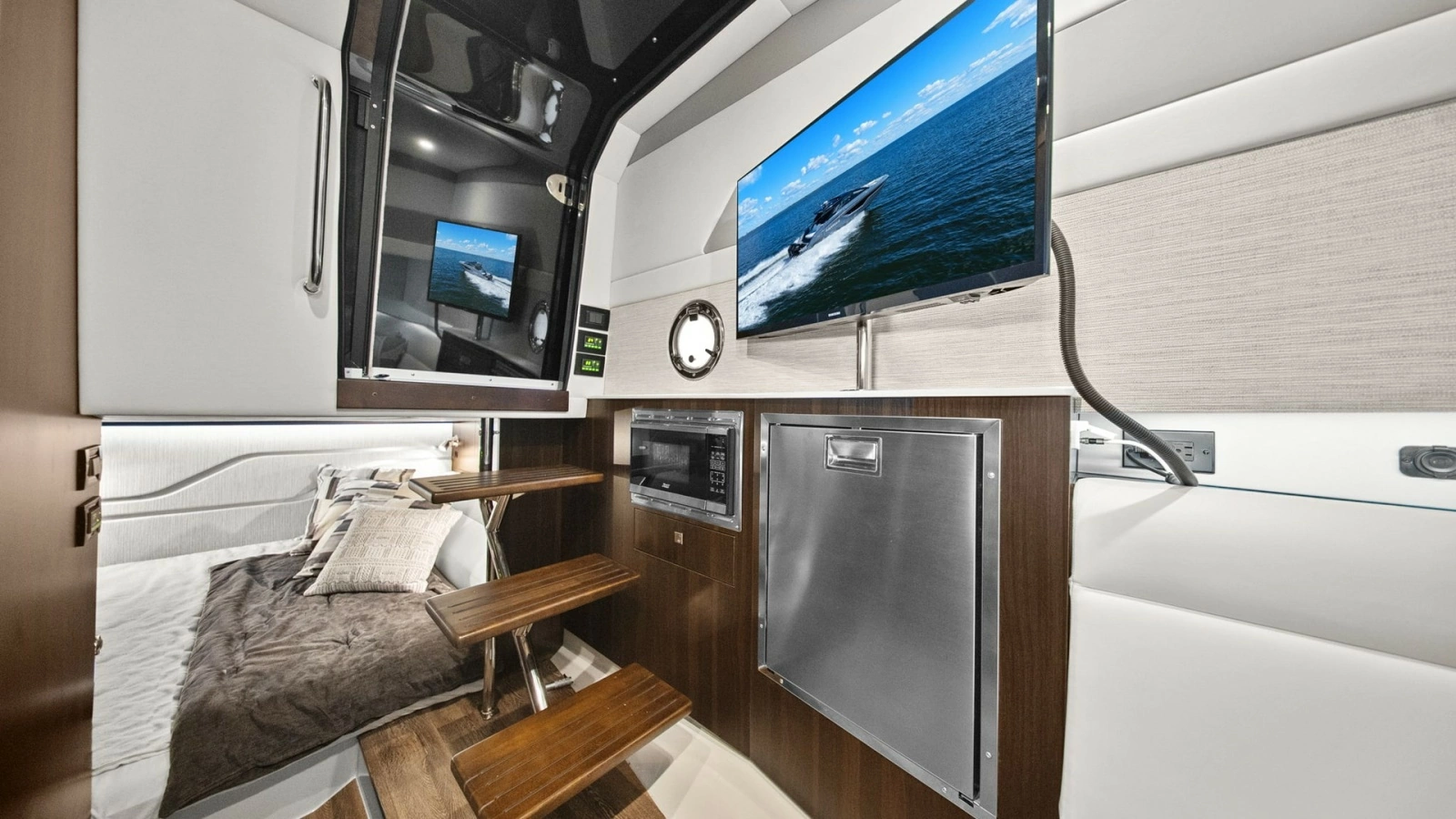 Lower Deck Entertainment and Sleeping Area