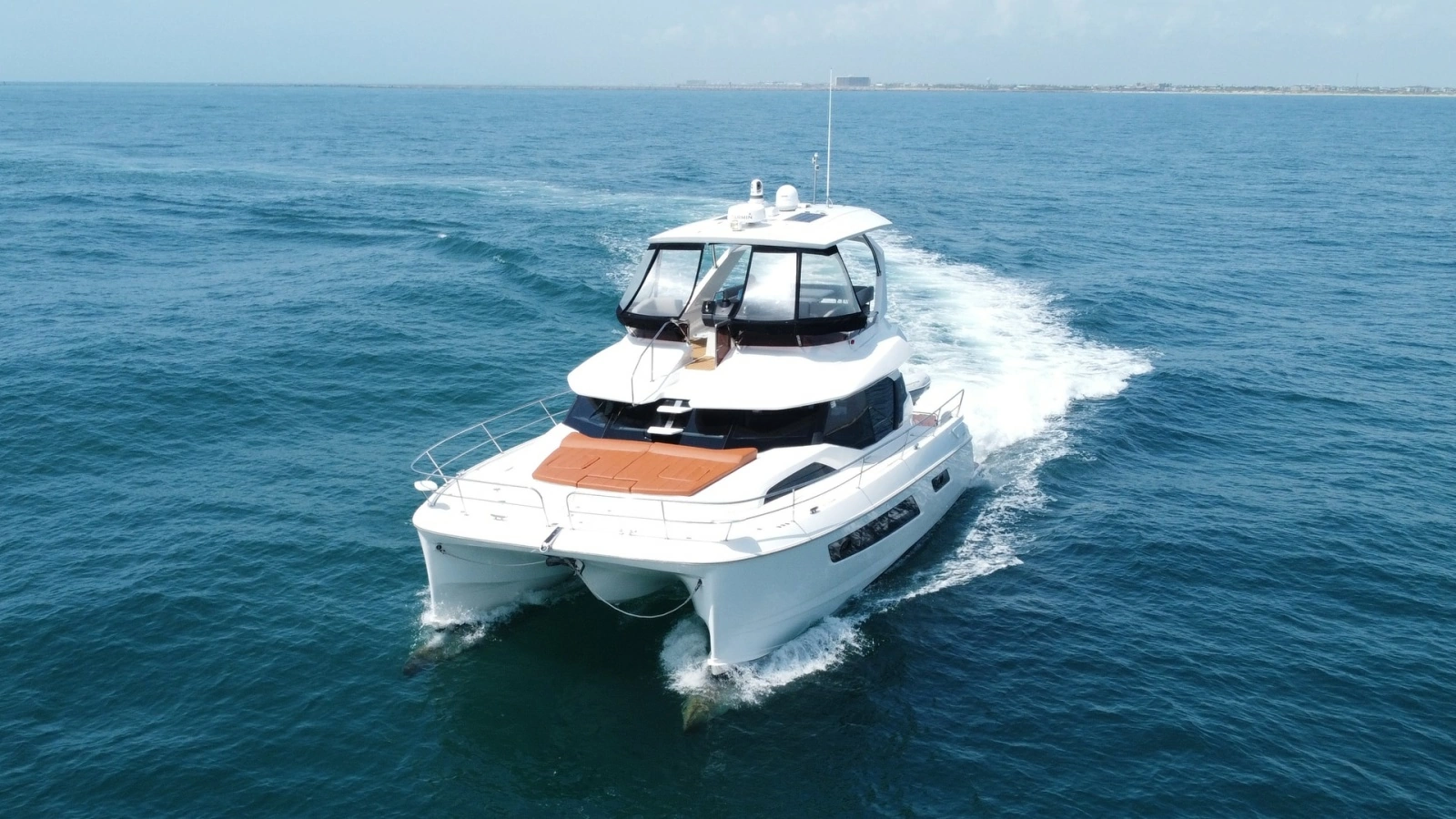 Aquila 44 CAT Bow View in Motion