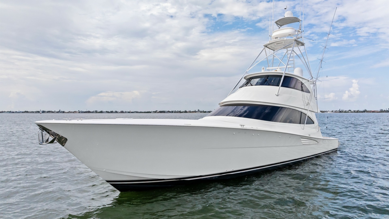 Bow View of Viking 72 Enclosed Bridge