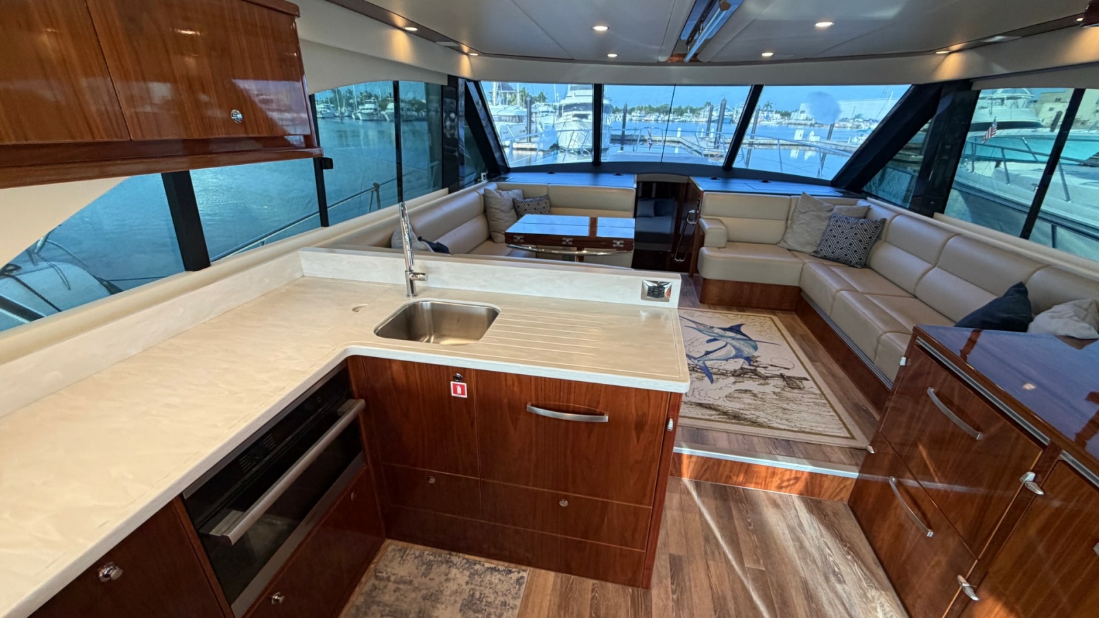 Spacious Salon with Galley View