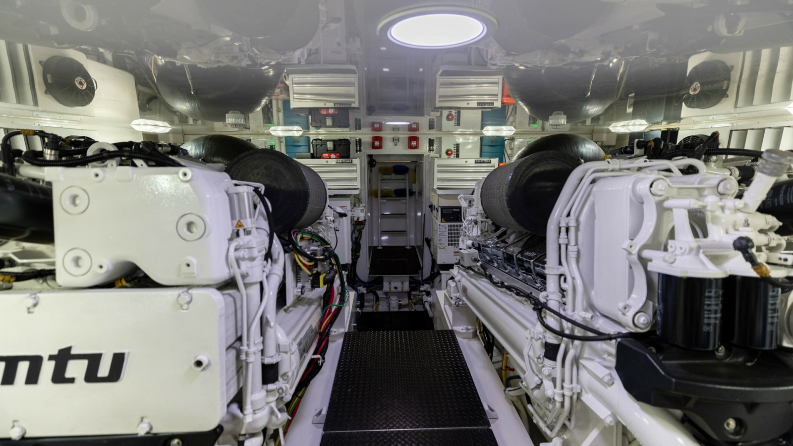 Engine Room with Twin MTU Engines