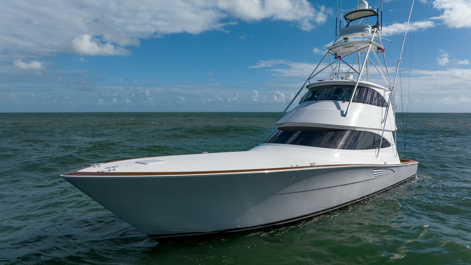 Bow View of Viking 68 Enclosed Bridge
