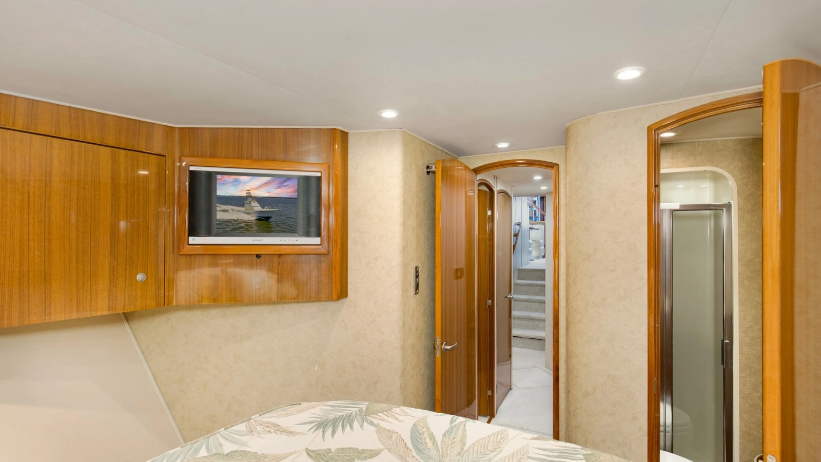 2007 64 Viking Enclosed Bridge Reel Blues Forward Stateroom (2)