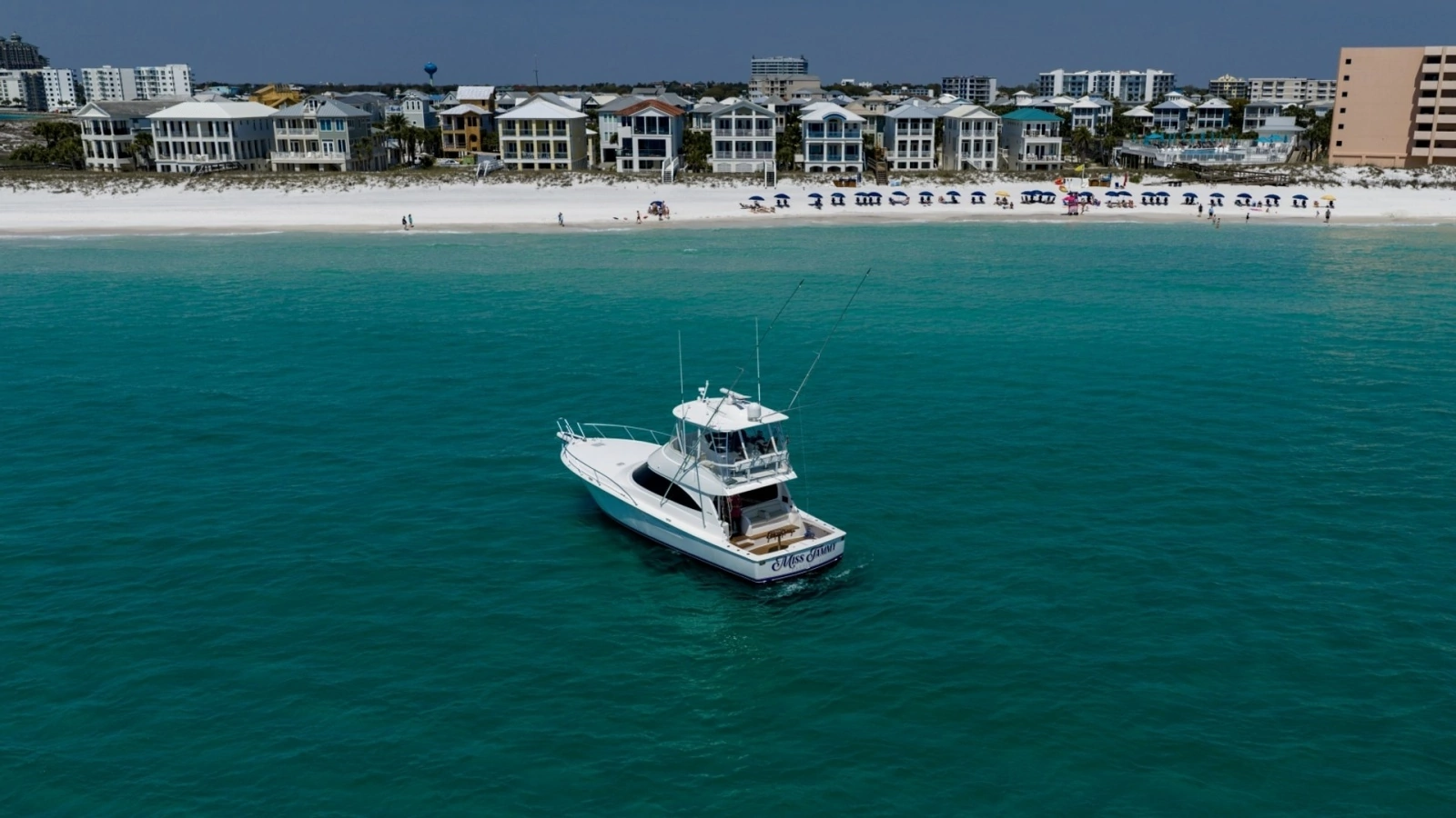 Aerial View of Convertible Yacht
