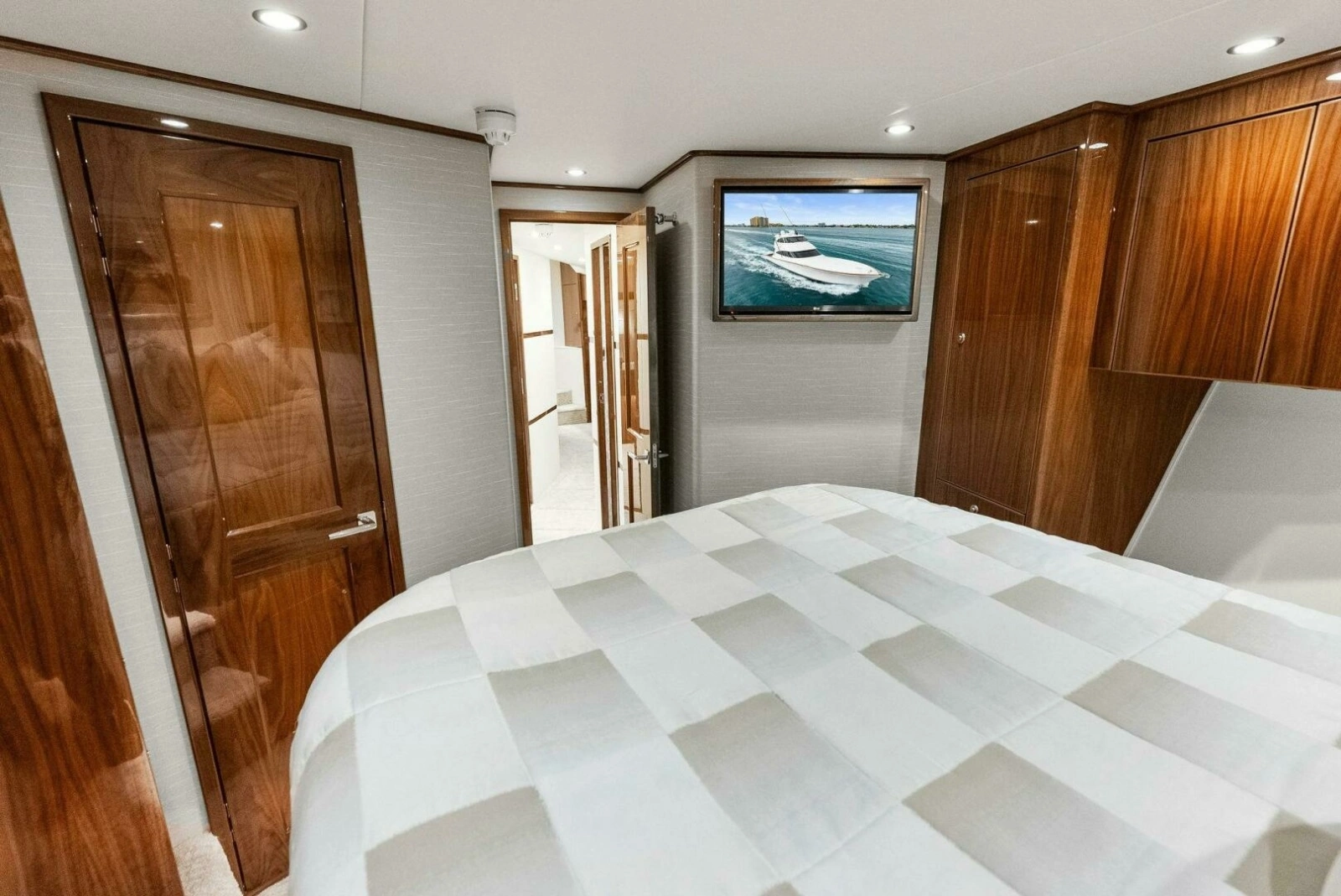 2022 Viking 68 Enclosed Bridge- PIPE DREAM- Forward Stateroom