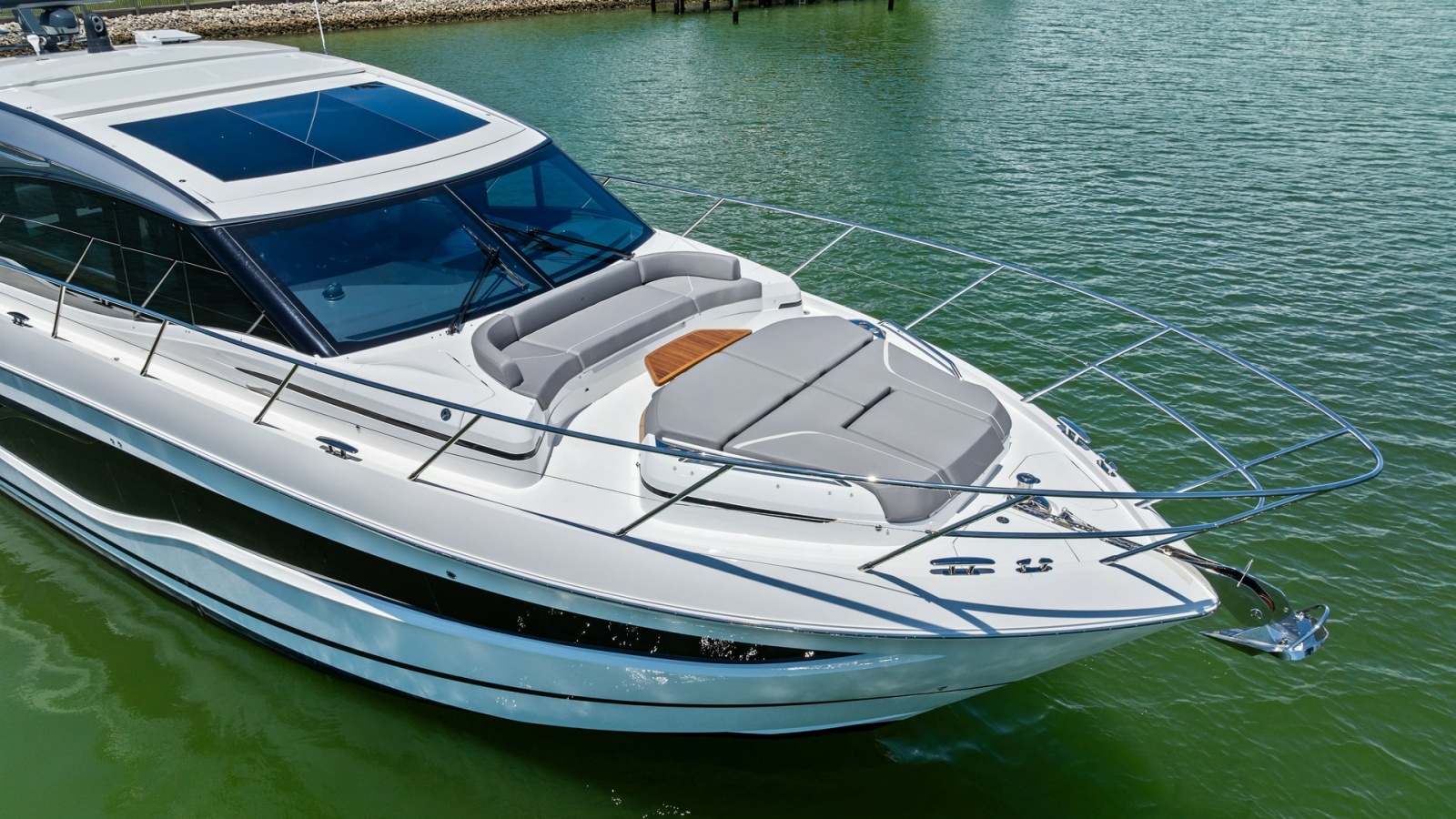 Spacious Bow with Sunpad Lounge and Seating Area