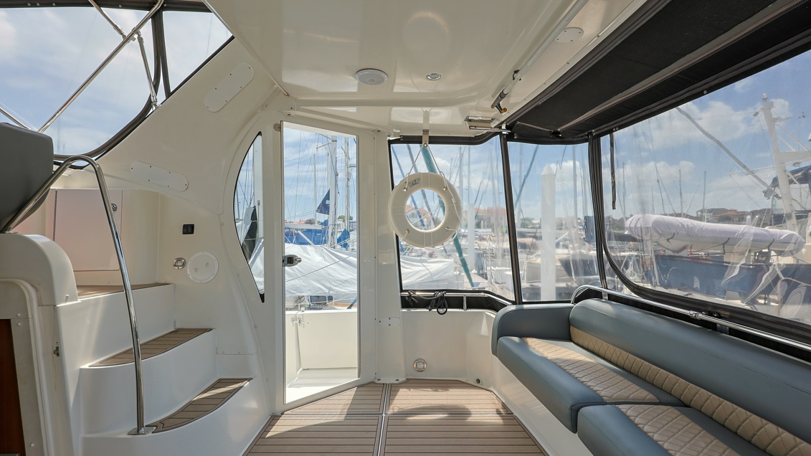 Sunlit Aft Deck with Seating
