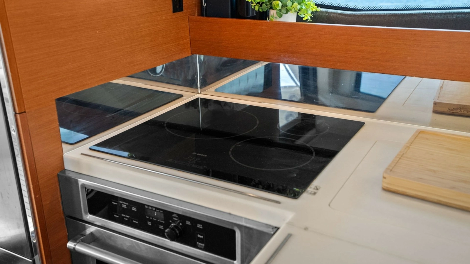 Galley with Modern Cooktop