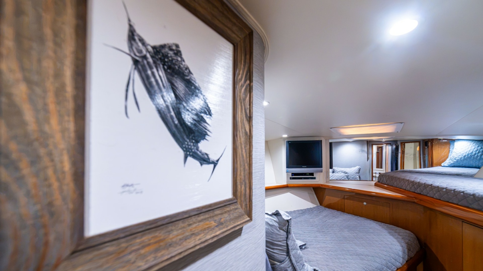 2001 Viking 61 Convertible- Caliente- Forward VIP Stateroom