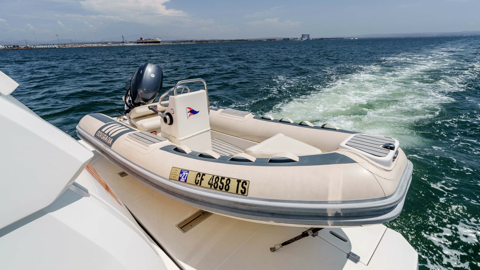 2017 Cruisers 60 Cantius, 'Rising Star' - Aft Deck with Tender Storage