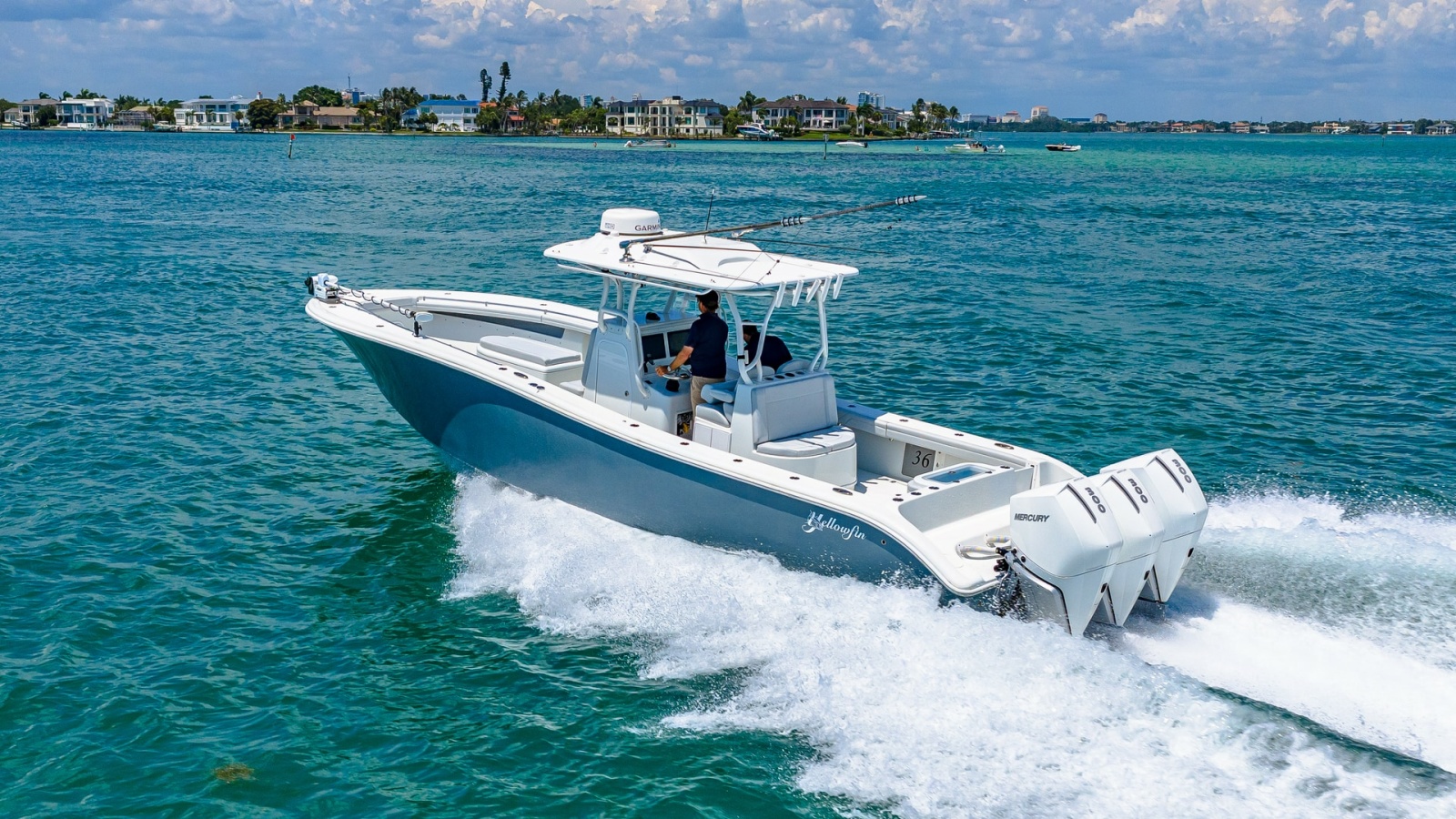 Aerial View of Yellowfin 36 Offshore