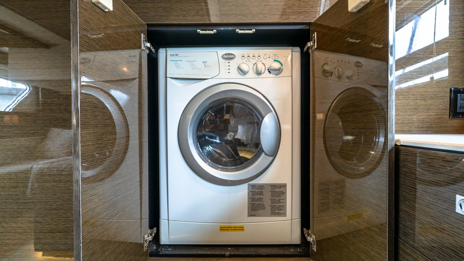 Integrated Laundry Cabinet in Galley