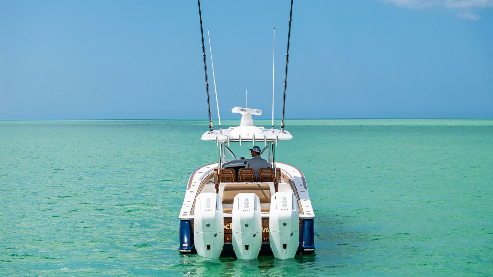 Aft View with Triple Outboard Engines