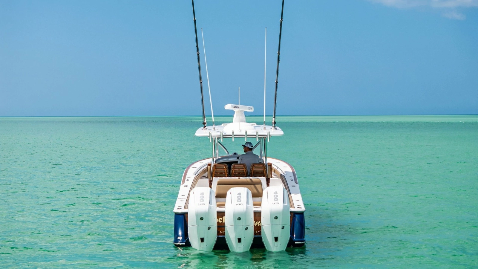 Aft View with Triple Outboard Engines