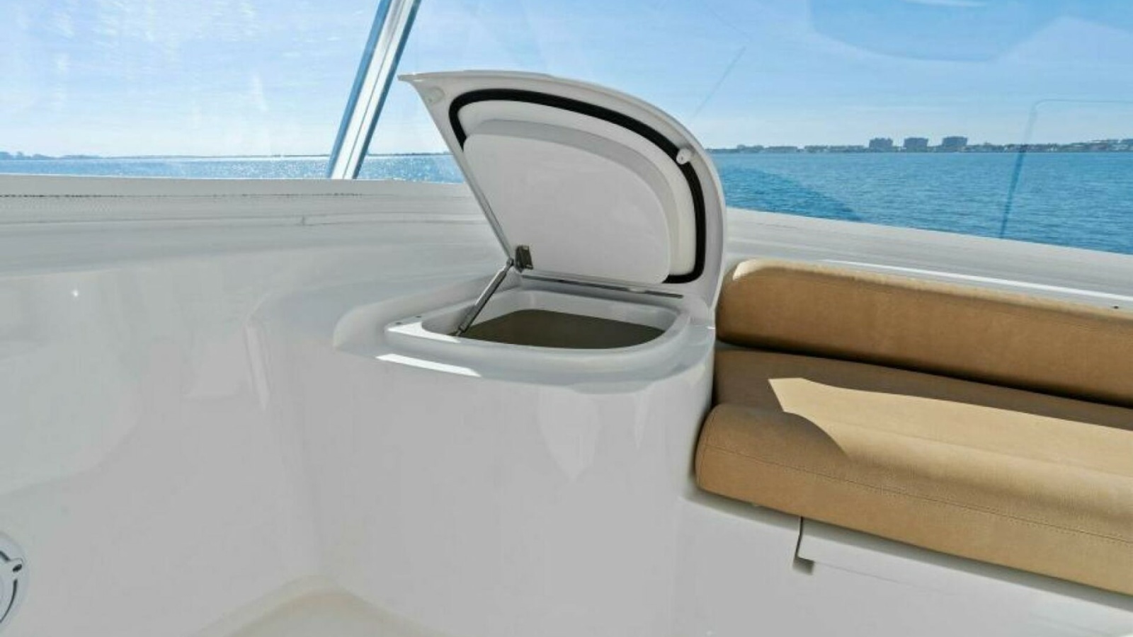 Flybridge Seating with Storage Hatch