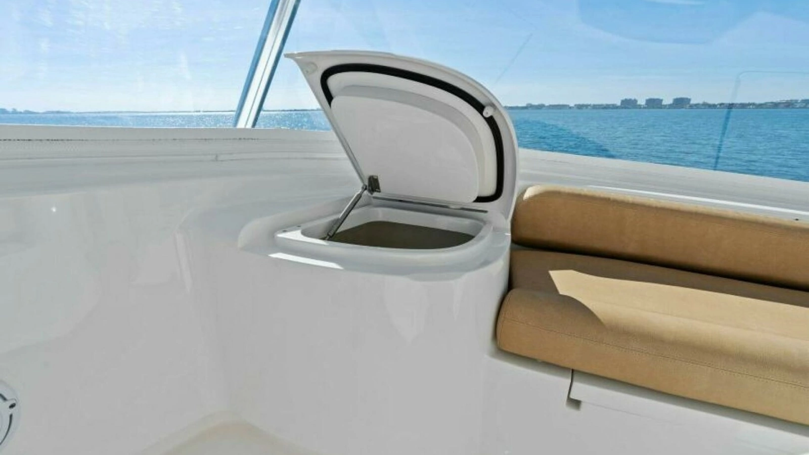 Flybridge Seating with Storage Hatch