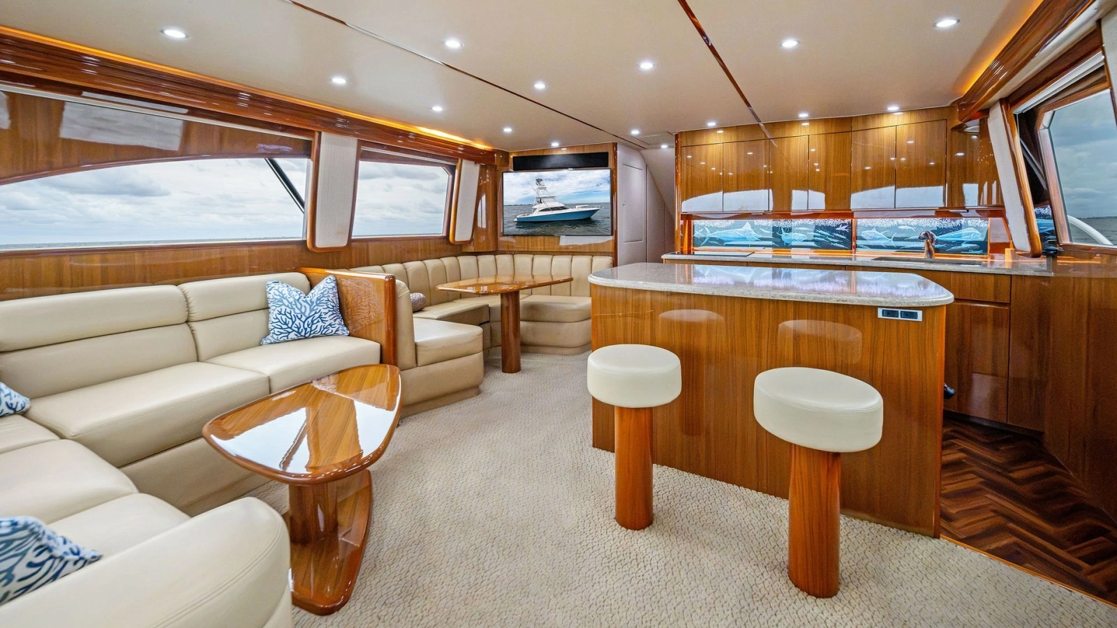 Luxurious Salon and Galley Area