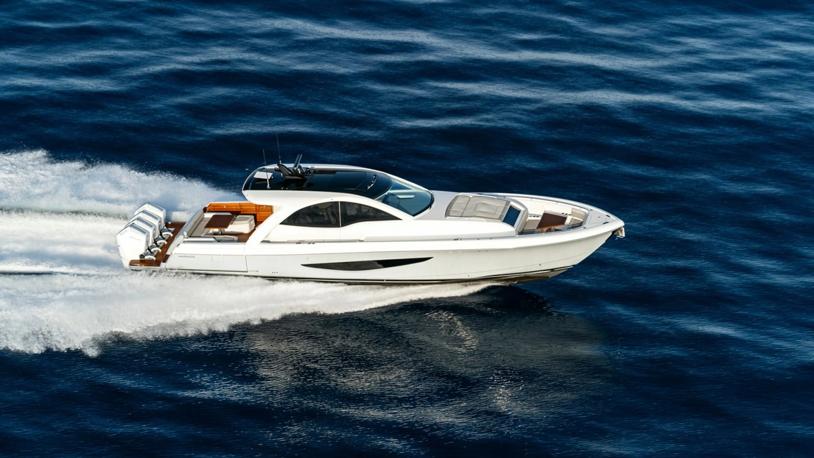 Aerial View of Valhalla 55 SY Cruising