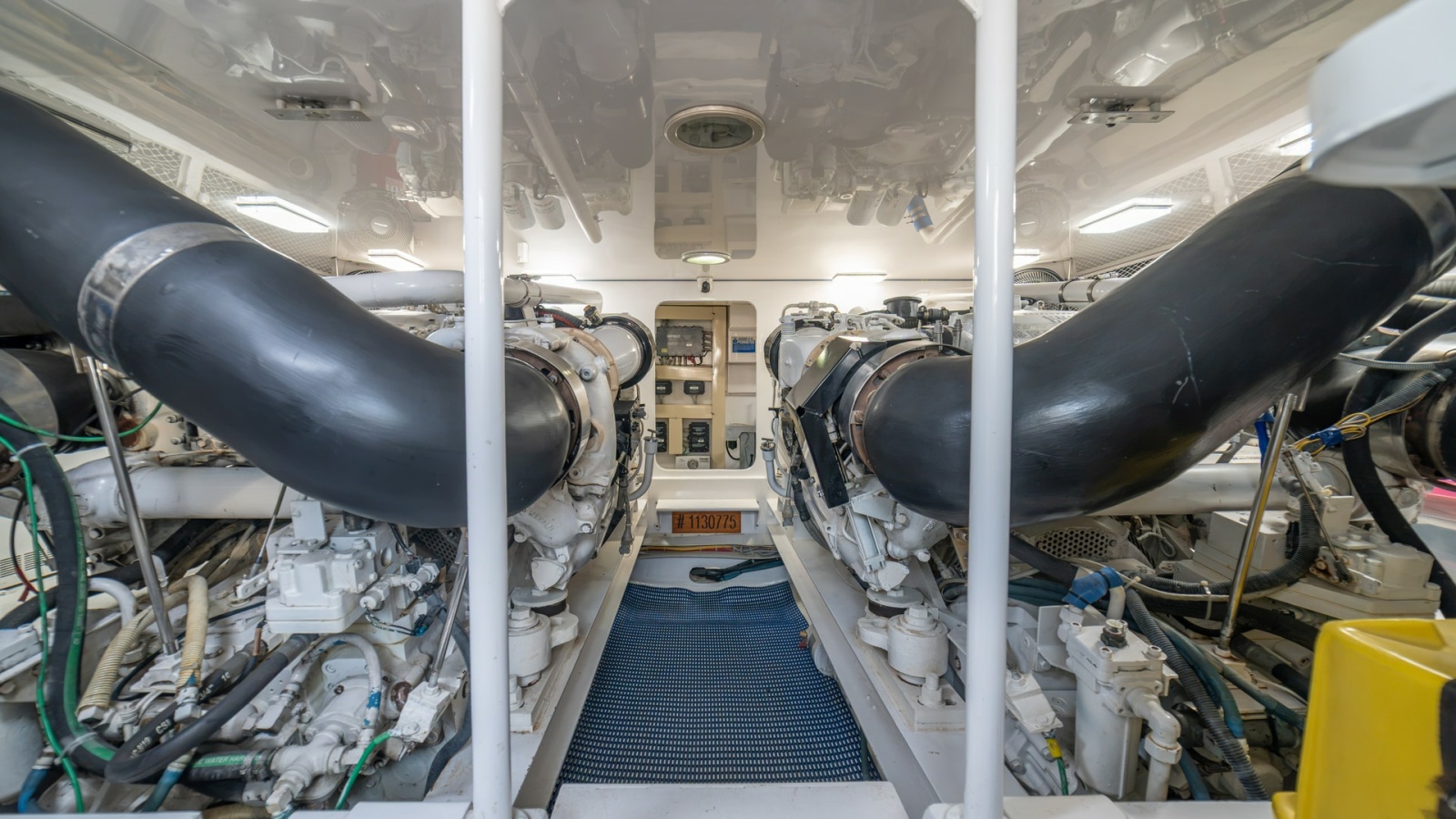 Engine Room with Dual Engines 2002 Viking 61 Convertible