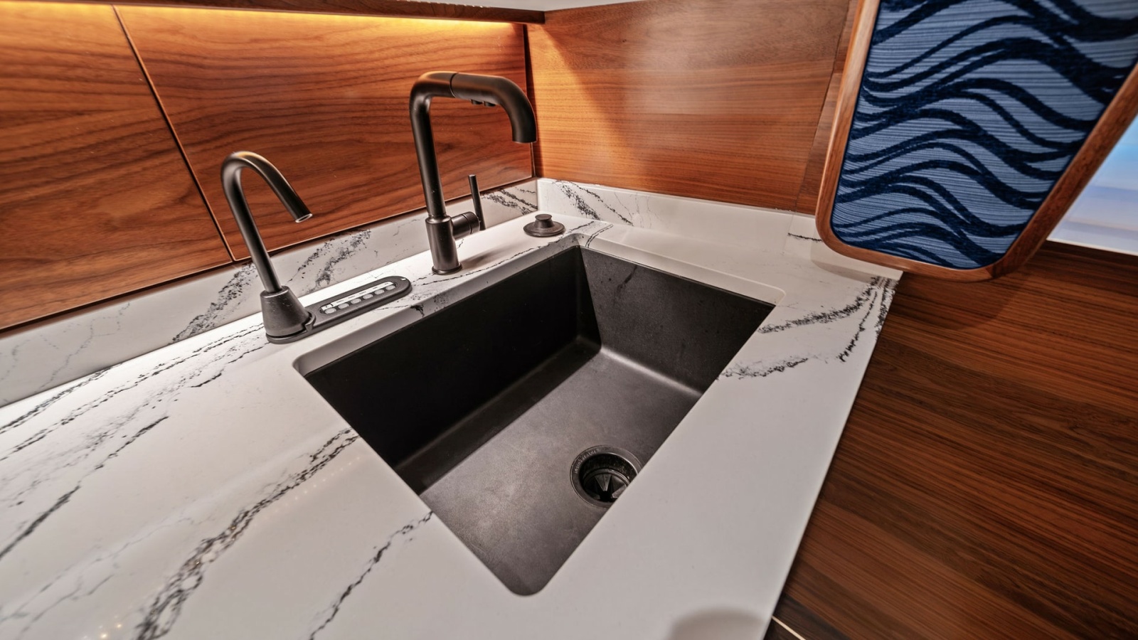 Galley Sink with Marble Countertop
