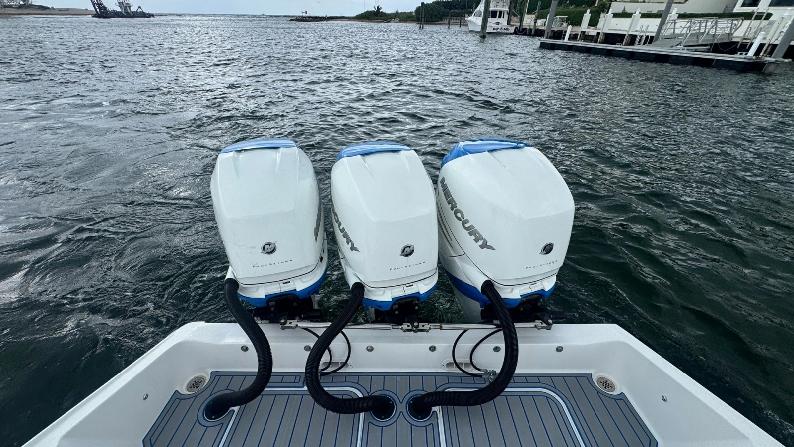 Triple Outboard Engines View