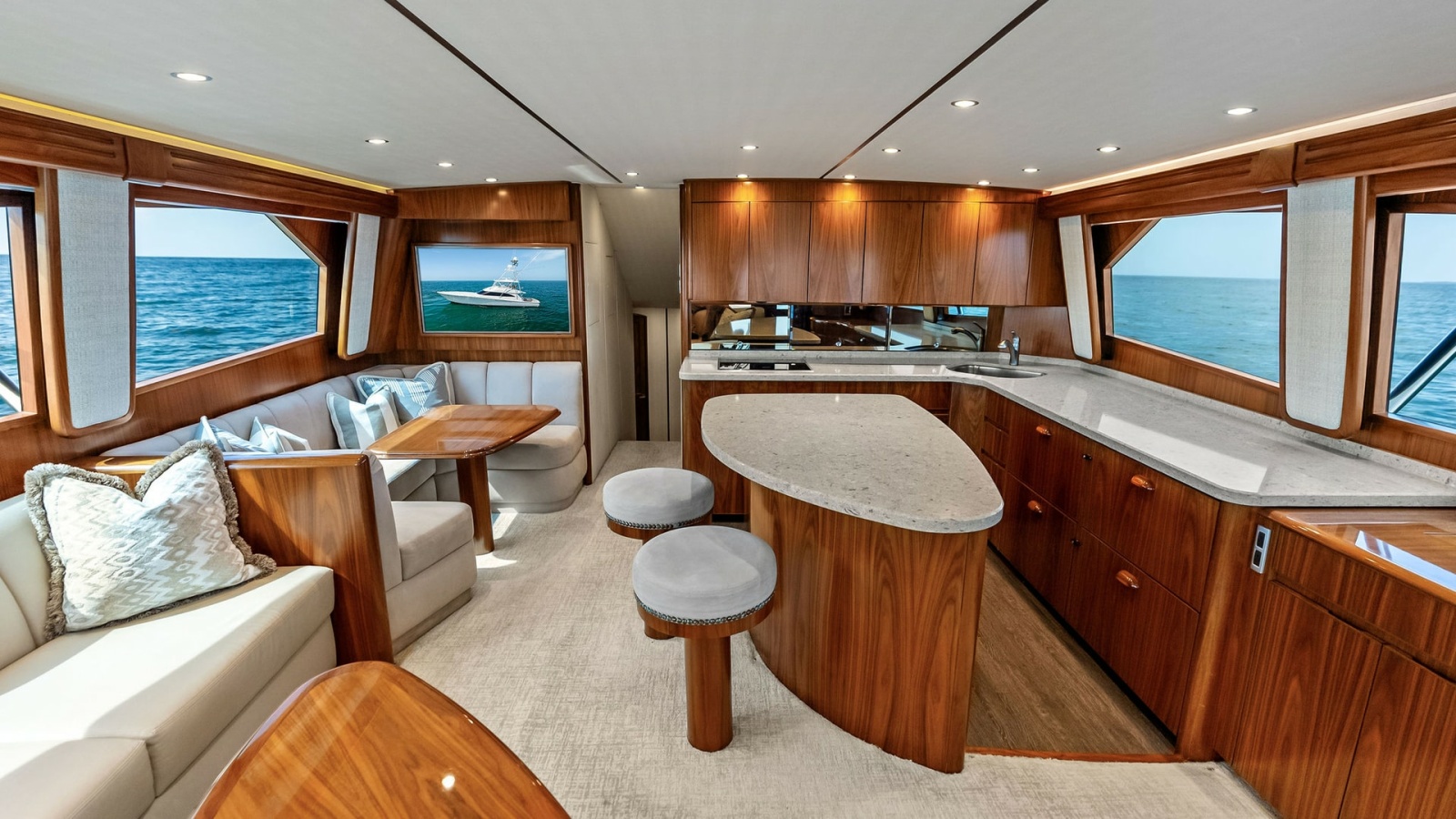 Luxurious Salon and Galley Area