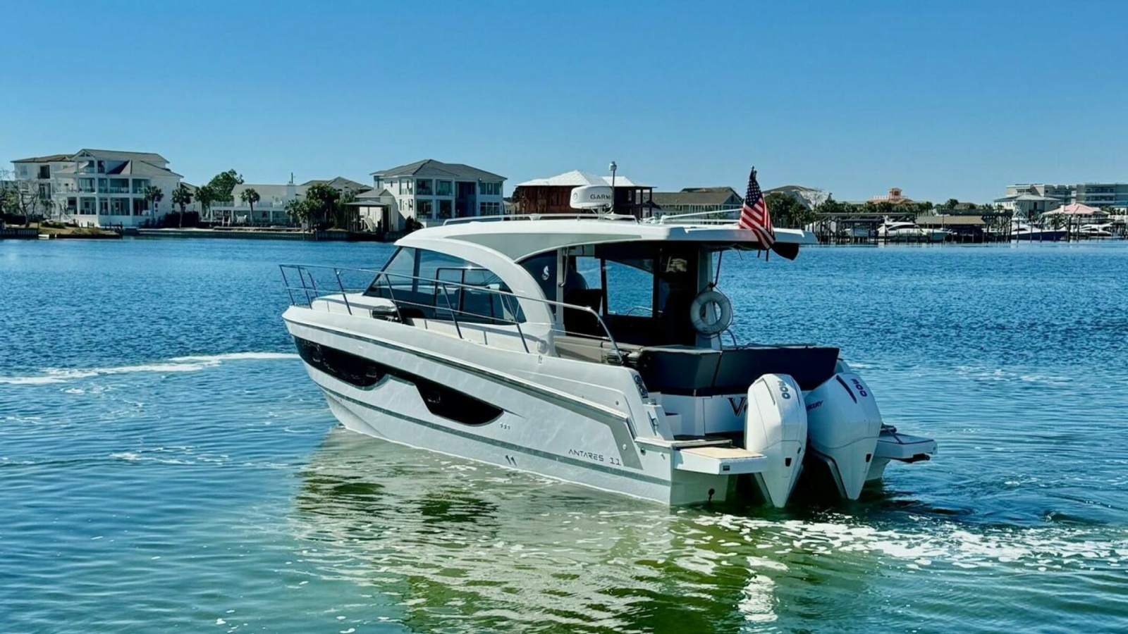 Aft View with Twin Outboard Engines