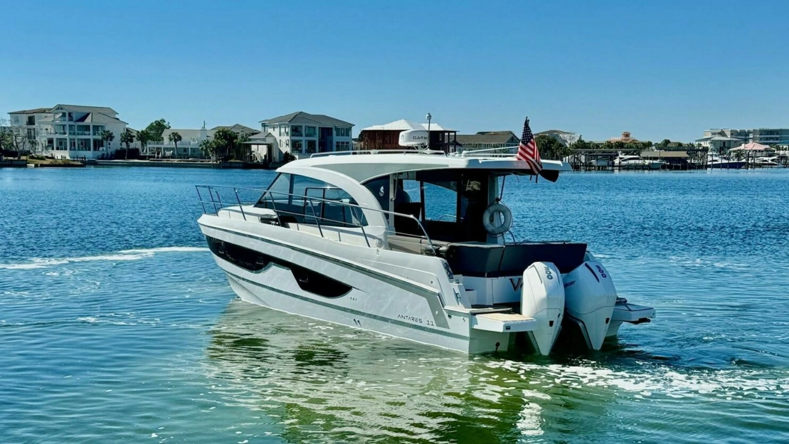 Aft View with Twin Outboard Engines