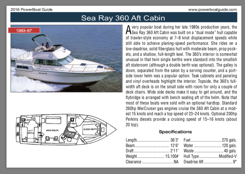1986 Sea Ray 360 Aft Cabin
