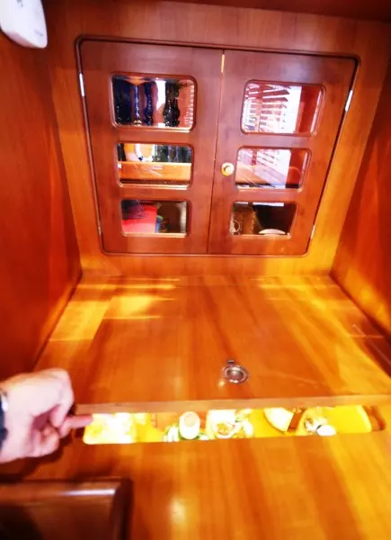 2003 Selene 53 Ocean Trawler - Salon Bottle Storage