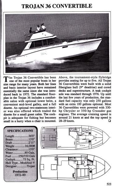1978 Trojan F-36 Sportfisherman