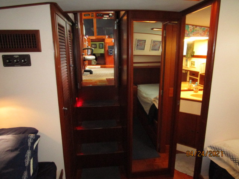 42' Grand Banks master stateroom forward