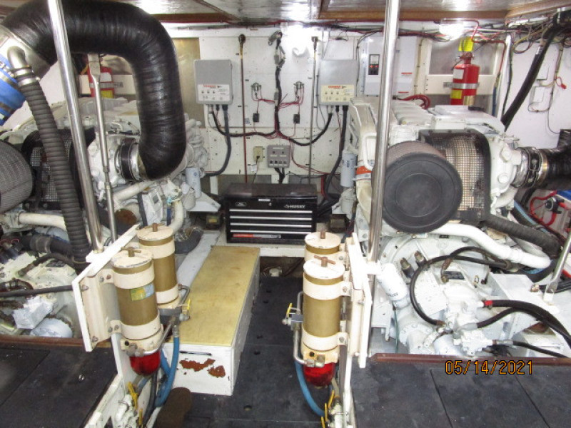 55' ocean Alexander engine room forward