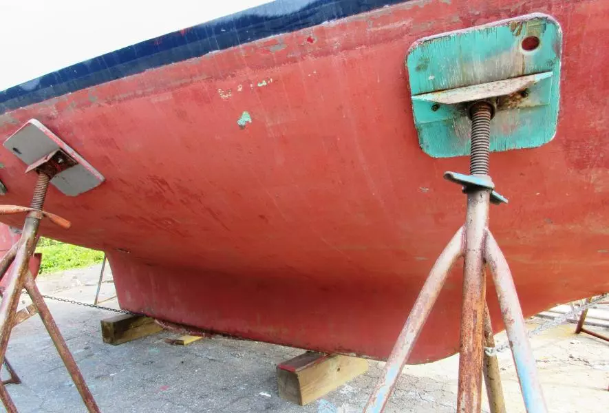 Bottom, starboard forward