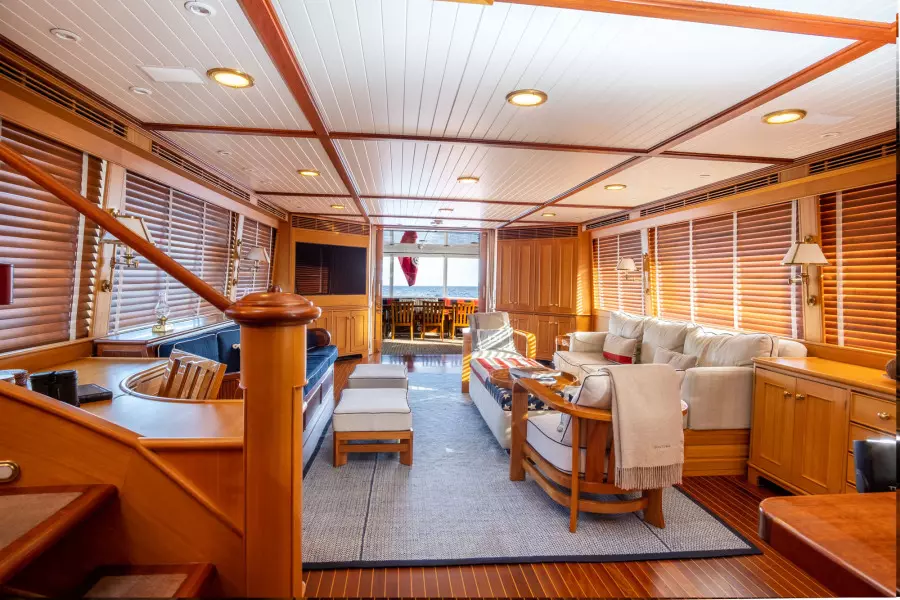 Main Salon And Stairs To Flybridge