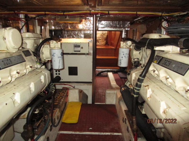 42' Ocean Alexander engine room forward