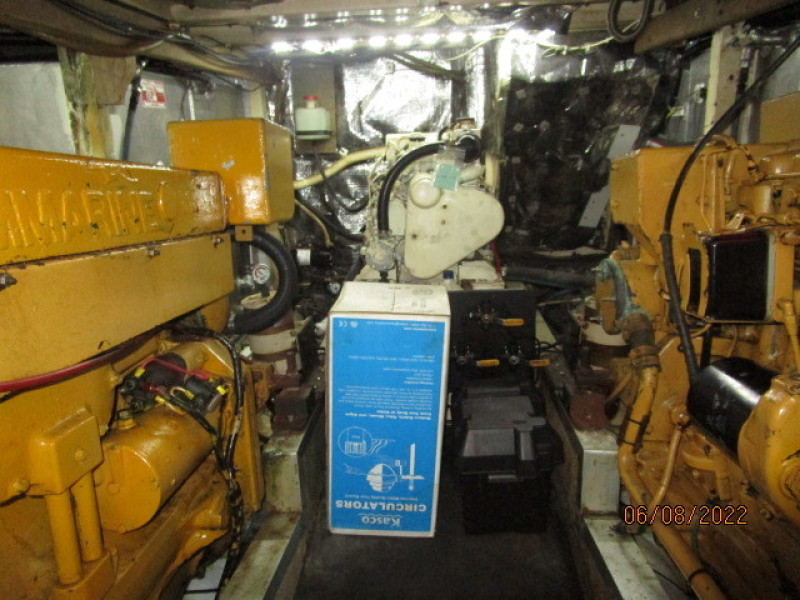 42' Grand Banks engine room aft