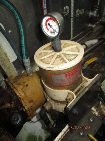 42' Grand Banks starboard Racor fuel filter