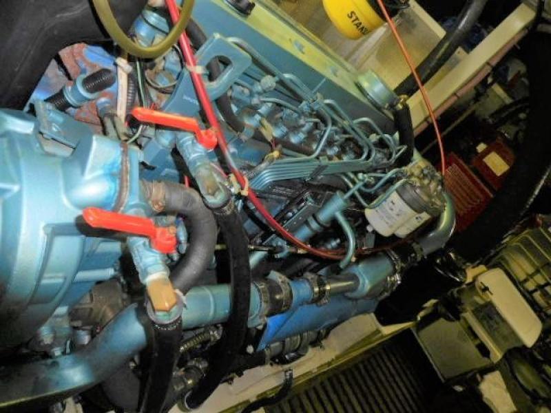44' DeFever starboard engine looking aft