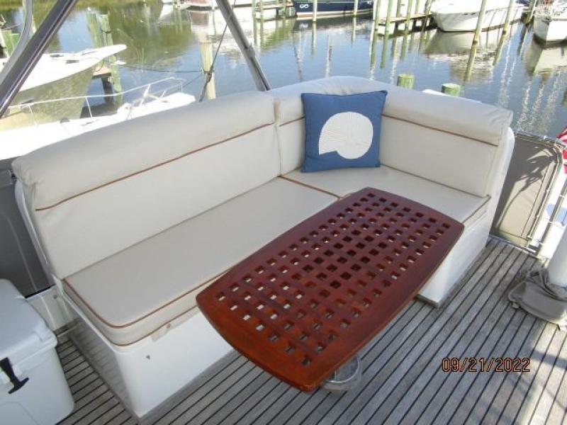 49' Grand Banks flybridge starboard aft seating
